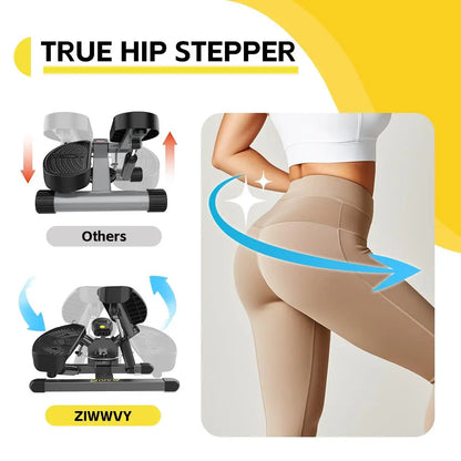 Ziwwvy Steppers for Exercises, Twisting Stepper for Butt Lifting with Resistance Bands and Full Body Cardio Equipment，Adjustable Height Fitness Stepper Machine，330Lbs Weight for Home and Office